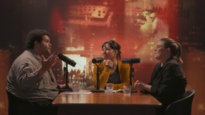 Au foyer - Mounir with Catalina Briceño et Karine Dubois
